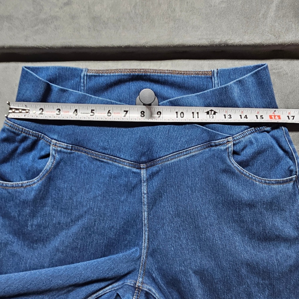 Halara Patitoff Flowy High Waisted Crossover Flare Jeans Blue XL Regular - Picture 8 of 11